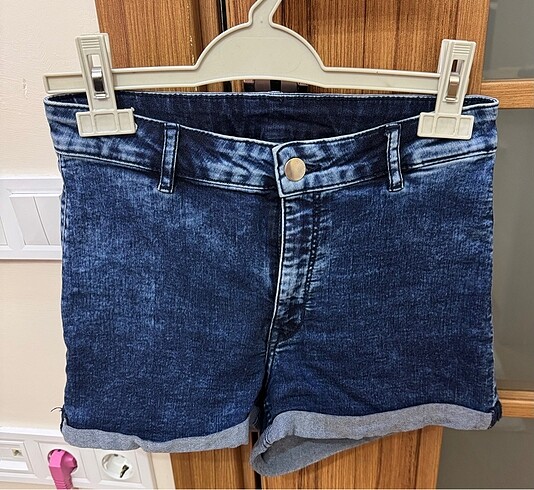 H&M Kot Şort Yüksek Bel 36