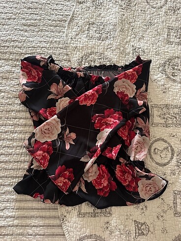 Gül Desenli Şifon Bluz S Uzun Kollu - Görsel 3