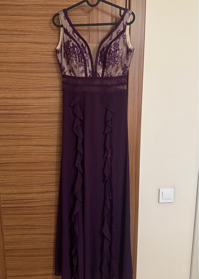 Mürdüm Gece Elbisesi 36 - Görsel 2