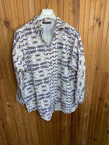 Vintage Unisex Etnik Desen Gömlek