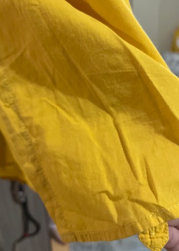 Sarı Kadın Keten Gömlek Tunik - Görsel 3