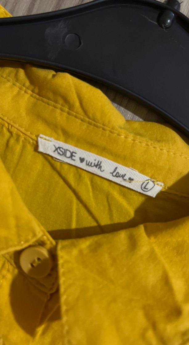 Sarı Kadın Keten Gömlek Tunik - Görsel 5