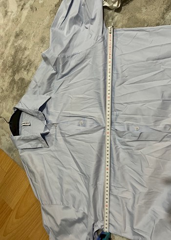 Mavi Uzun Kollu Keten Gömlek - Görsel 5