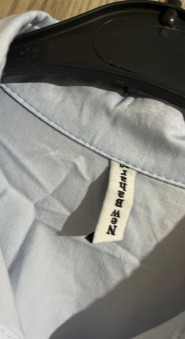 Mavi Uzun Kollu Keten Gömlek - Görsel 4