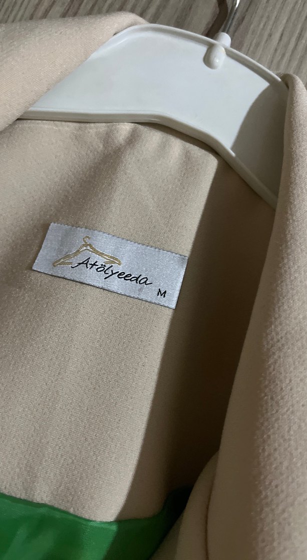 Beyaz Kadın Düğmeli Blazer Ceket - Görsel 3