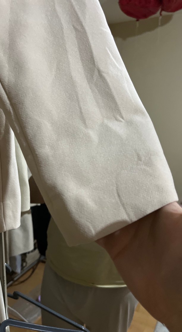 Beyaz Kadın Düğmeli Blazer Ceket - Görsel 4