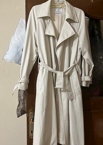 Bej Kadın Uzun Boy Trençkot deri - Görsel 3