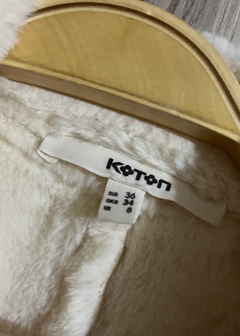 Beyaz Kürklü Midi Kadın Kaban - Görsel 6