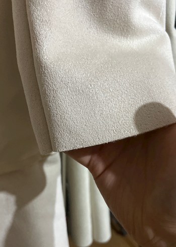 Beyaz Kürklü Midi Kadın Kaban - Görsel 4