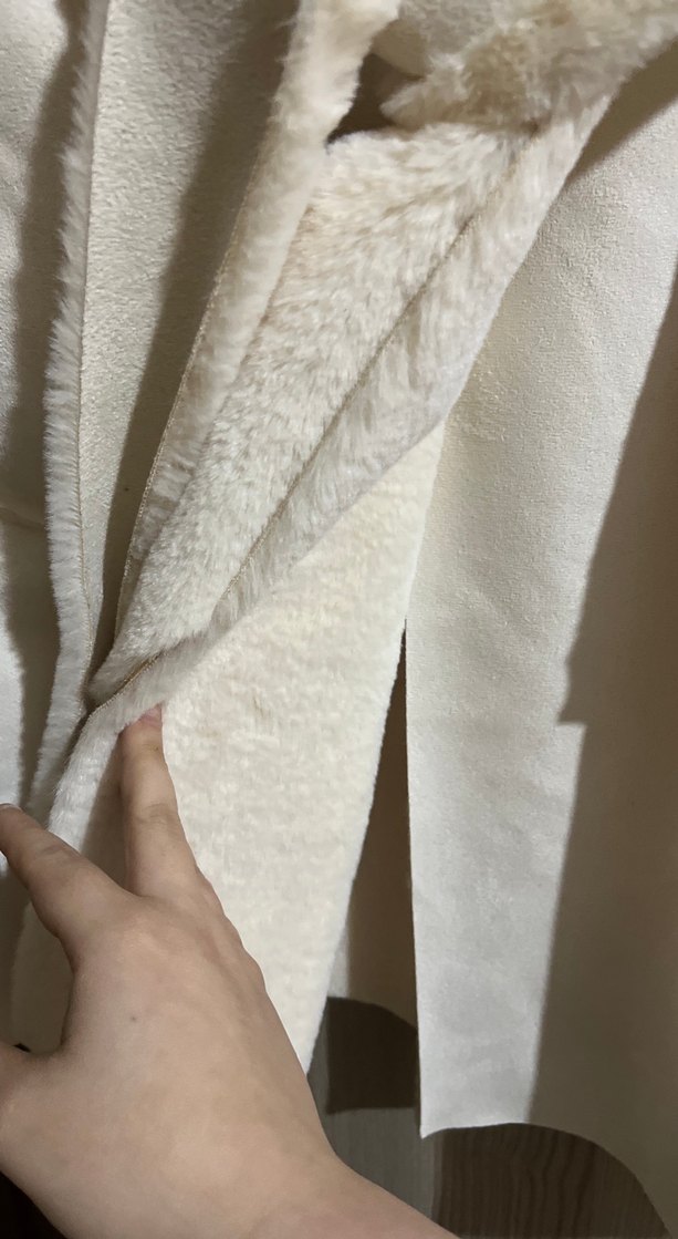 Beyaz Kürklü Midi Kadın Kaban - Görsel 5