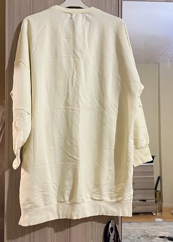 Sarı Basic Keten Sweatshirt - Görsel 5