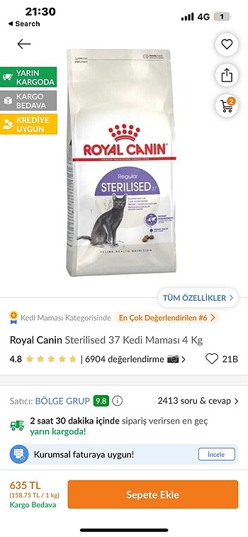 ROYAL CANİN KEDİ MAMASI