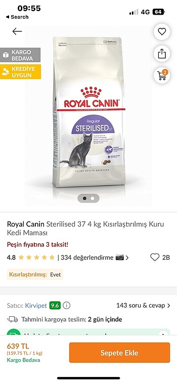 Royal Canin kısır mama