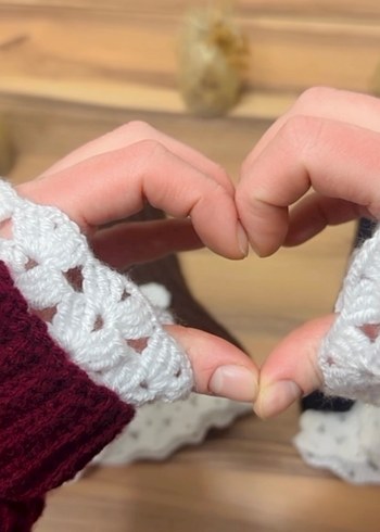 Bohem Tarz Açık Parmak Örgü Kadın Eldiveni - Görsel 4