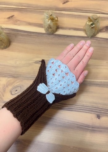 Bohem Tarz Açık Parmak Örgü Kadın Eldiveni - Görsel 3