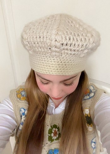 Bej Örgü Bohem Kadın Bere - Görsel 3