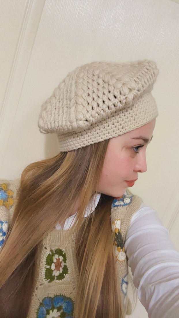 Bej Örgü Bohem Kadın Bere - Görsel 2