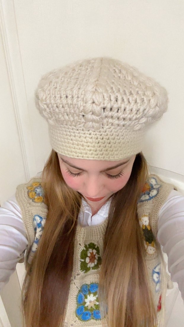 Bej Örgü Bohem Kadın Bere - Görsel 3