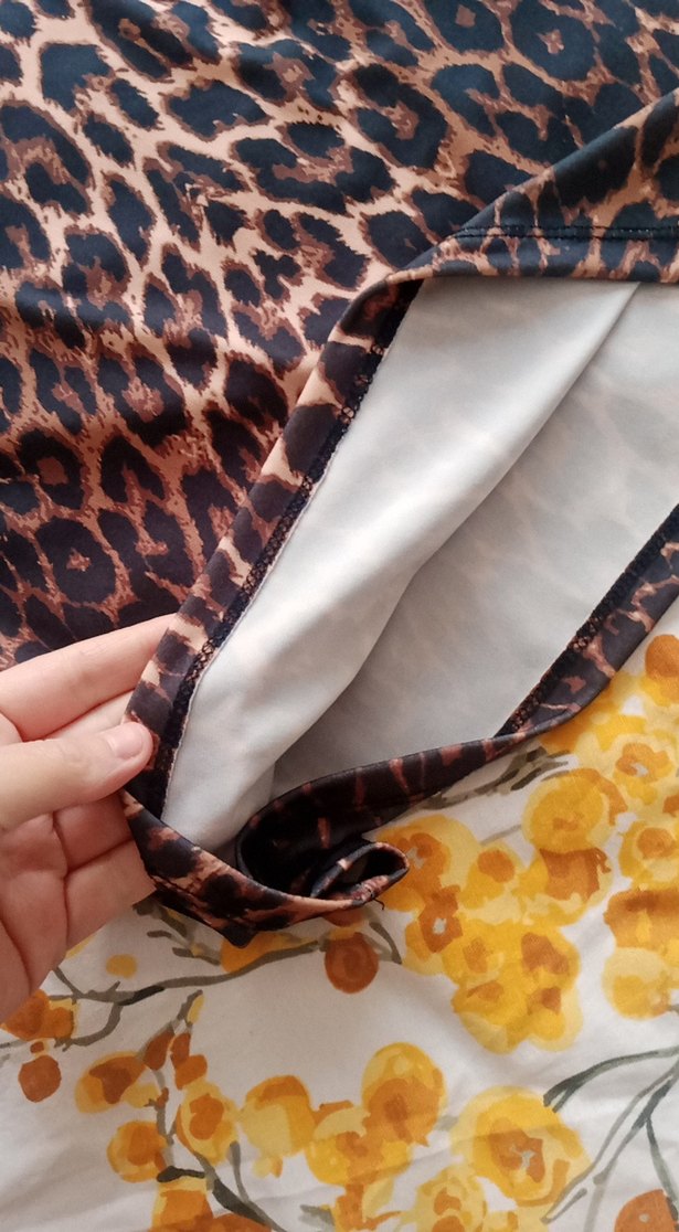 Leopar Desenli Uzun Kollu gece Elbisesi - Görsel 3