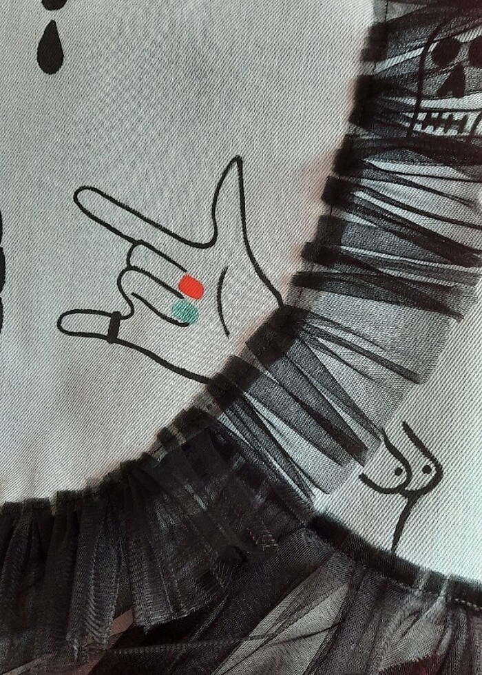 Kot etek, el boyaması 80 ler tarzı - Görsel 4