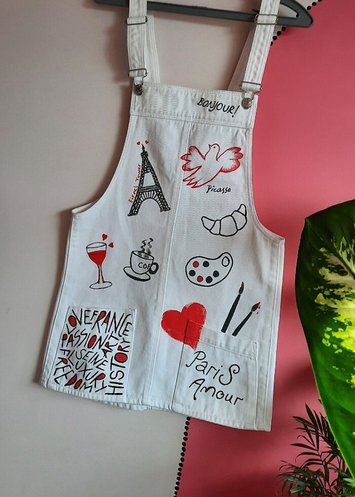 Beyaz kot jile el boyaması - Görsel 3