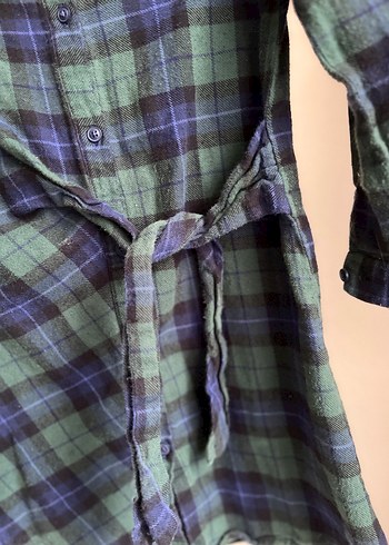 Kız Çocuk Yeşil Pamuklu Uzun Kollu Gömlek - Görsel 3