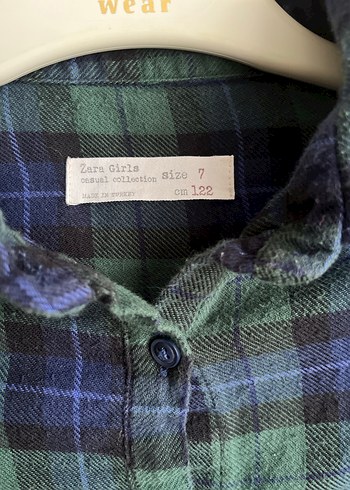 Kız Çocuk Yeşil Pamuklu Uzun Kollu Gömlek - Görsel 2