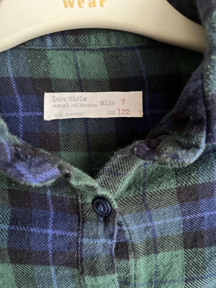 Kız Çocuk Yeşil Pamuklu Uzun Kollu Gömlek - Görsel 2