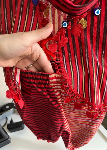 Kız Bebek Kırmızı Karadeniz Yöresel Kıyafet - Görsel 5