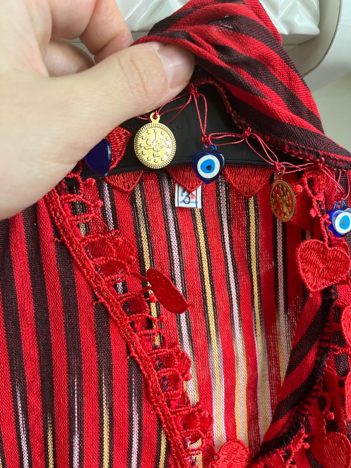 Kız Bebek Kırmızı Karadeniz Yöresel Kıyafet - Görsel 2