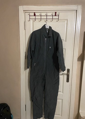 Gri Kadın Uzun Keten Tulum - Görsel 2