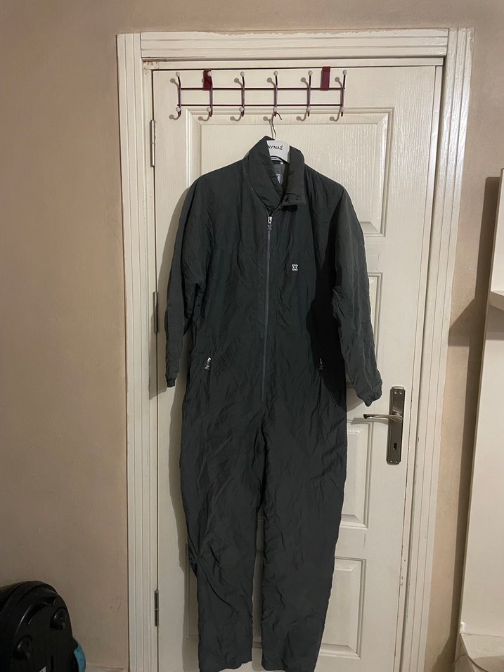 Gri Kadın Uzun Keten Tulum - Görsel 2