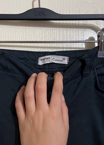 38 Beden Siyah Dar Kesim Denim Kot
