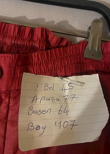 Kırmızı Erkek Kayak Pantolonu, Fermuarlı, Rahat Kesim - Görsel 4