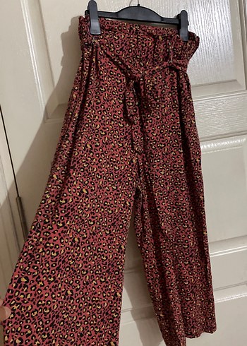 Diğer Bordo Leopar Desenli Uzun Etek