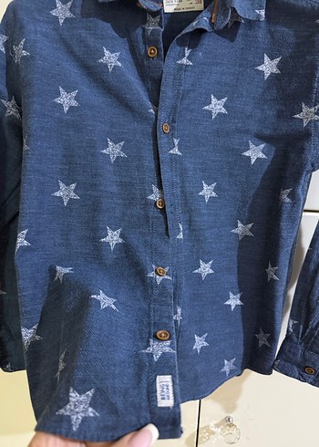 Erkek Çocuk Yıldız Desenli Uzun Kollu Gömlek - Görsel 5