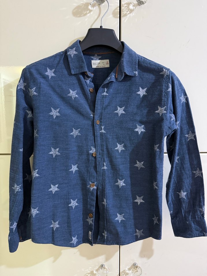 Erkek Çocuk Yıldız Desenli Uzun Kollu Gömlek - Görsel 4