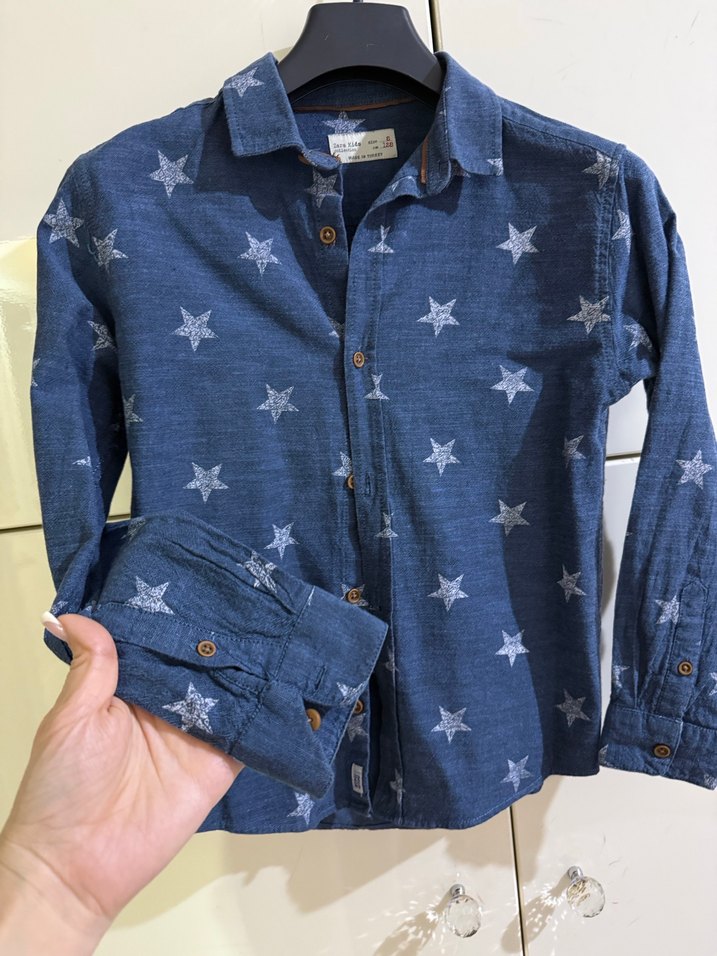 Erkek Çocuk Yıldız Desenli Uzun Kollu Gömlek - Görsel 3