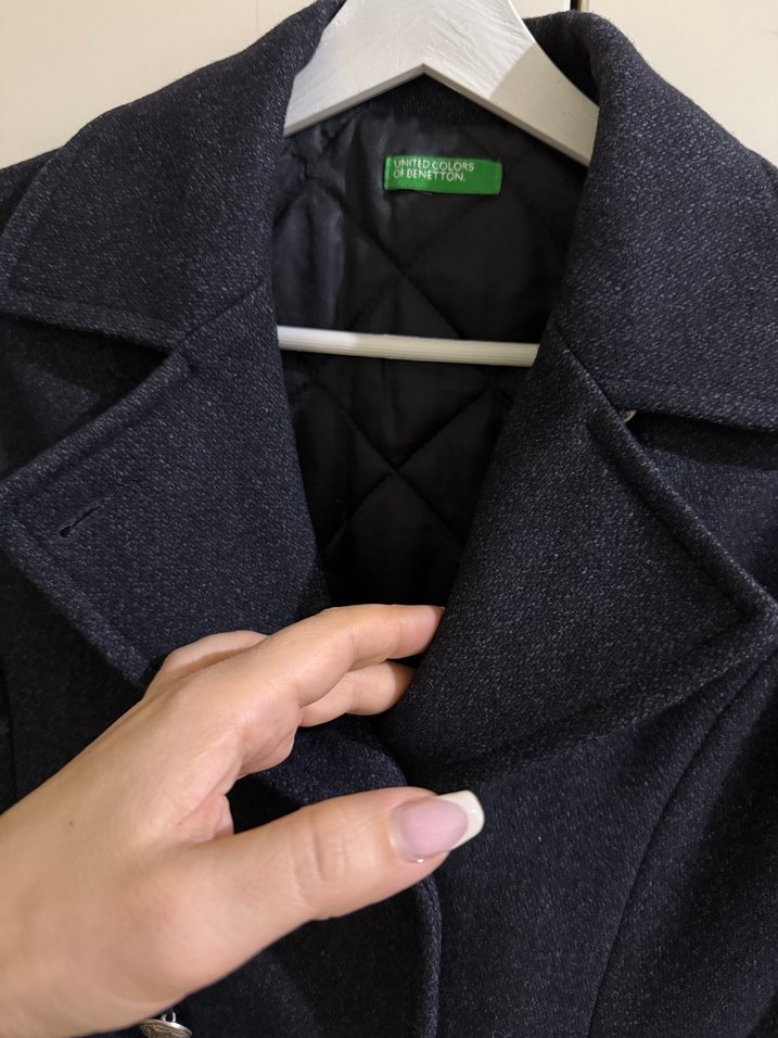 Düğmeli Erkek Çocuk Lacivert Kaban - Görsel 4