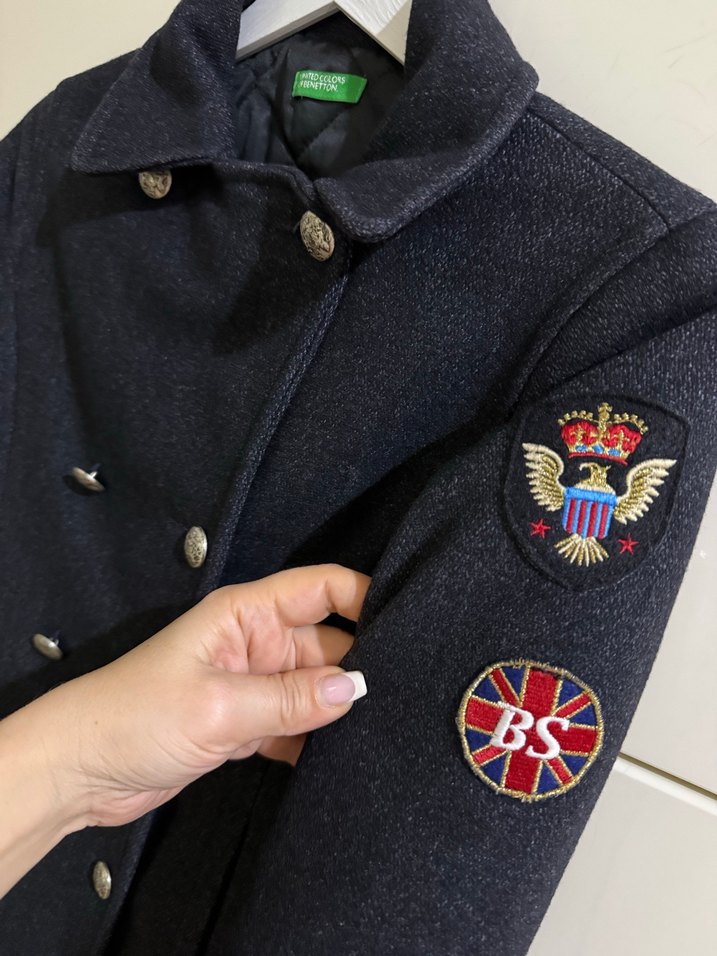 Düğmeli Erkek Çocuk Lacivert Kaban - Görsel 3