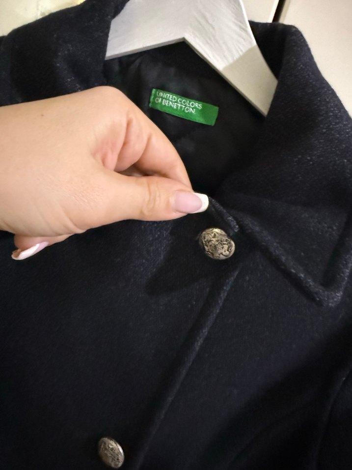 Düğmeli Erkek Çocuk Lacivert Kaban - Görsel 2