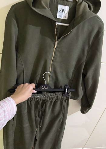 Kadın Haki Renk Bel Bantlı Rahat Eşofman Takımı - Görsel 4