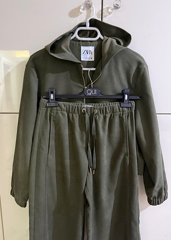 Kadın Haki Renk Bel Bantlı Rahat Eşofman Takımı - Görsel 8