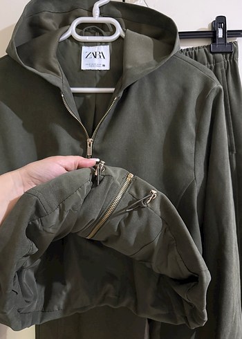 Kadın Haki Renk Bel Bantlı Rahat Eşofman Takımı - Görsel 9