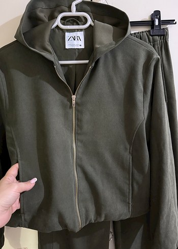 Kadın Haki Renk Bel Bantlı Rahat Eşofman Takımı - Görsel 5