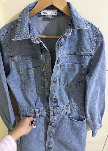 Kadın Mavi Denim elbise zara - Görsel 3