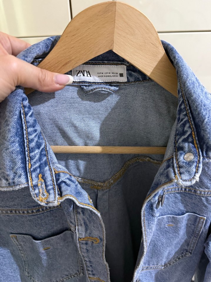 Kadın Mavi Denim elbise zara - Görsel 5