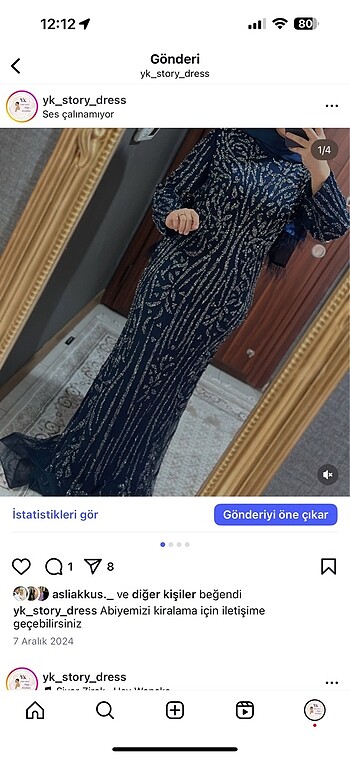 44 Beden Lacivert tesettür abiye