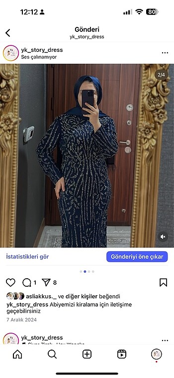 Lacivert tesettür abiye