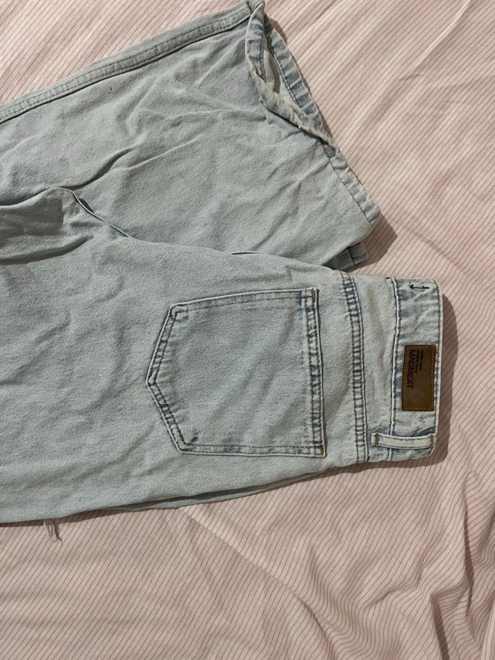 Gri Yırtık Midi Kot Pantolon madmexs - Görsel 3